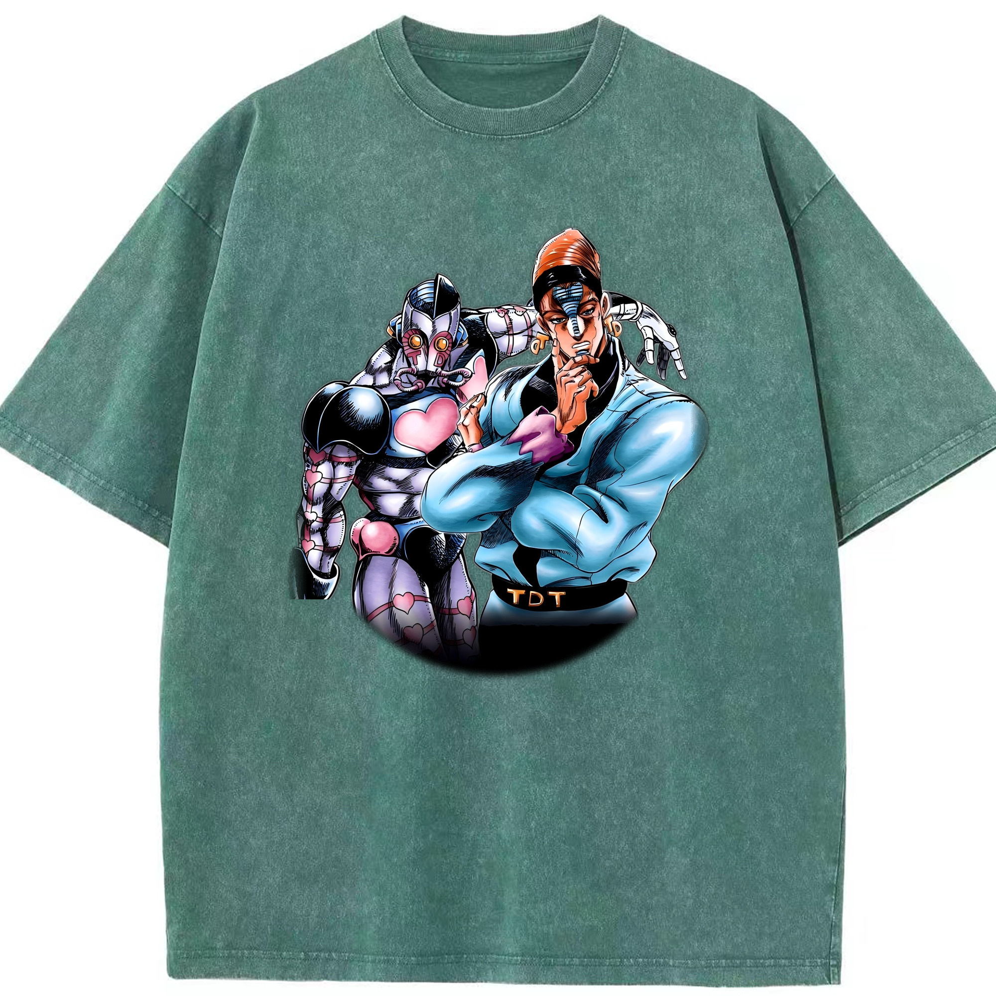 （画像用） ジョジョの奇妙な冒険 ひがしかた じょうすけ JoJo's Bizarre Adventure Higashikata Josuke 綿100% ヴィンテージ風 半袖Tシャツ（フロントプリント）